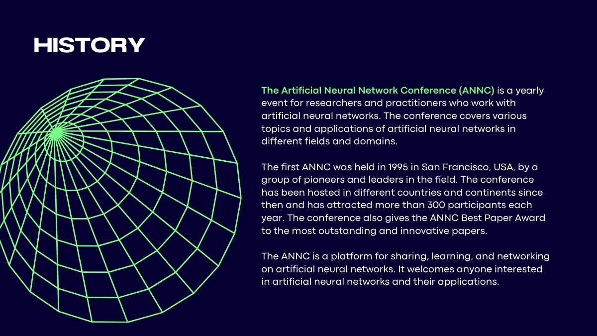 Plantillas Futuristas y Geniales para Conferencias sobre Redes Neuronales Artificiales - diapositiva 7