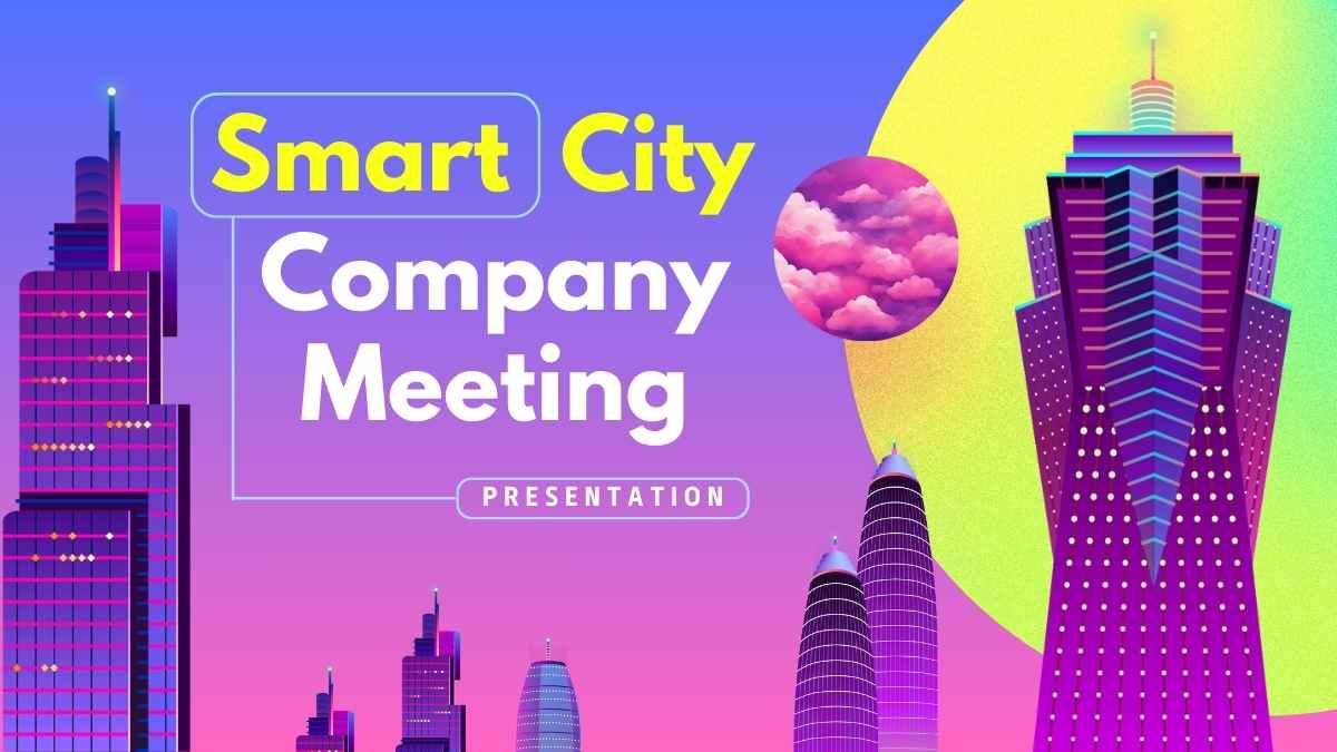 Futuristic Smart City Company Meeting Slides - slide 1