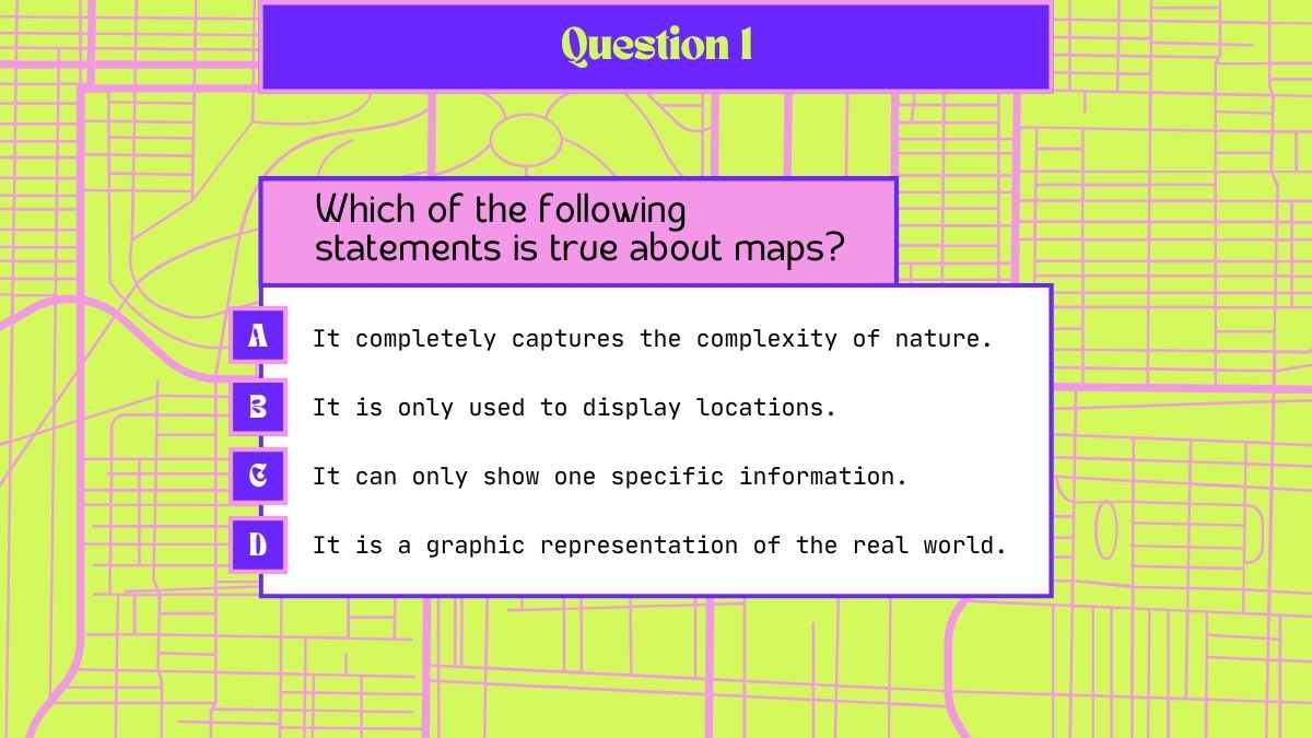 Cuestionario de Geografía: Introducción a los Mapas Plantillas - diapositiva 5