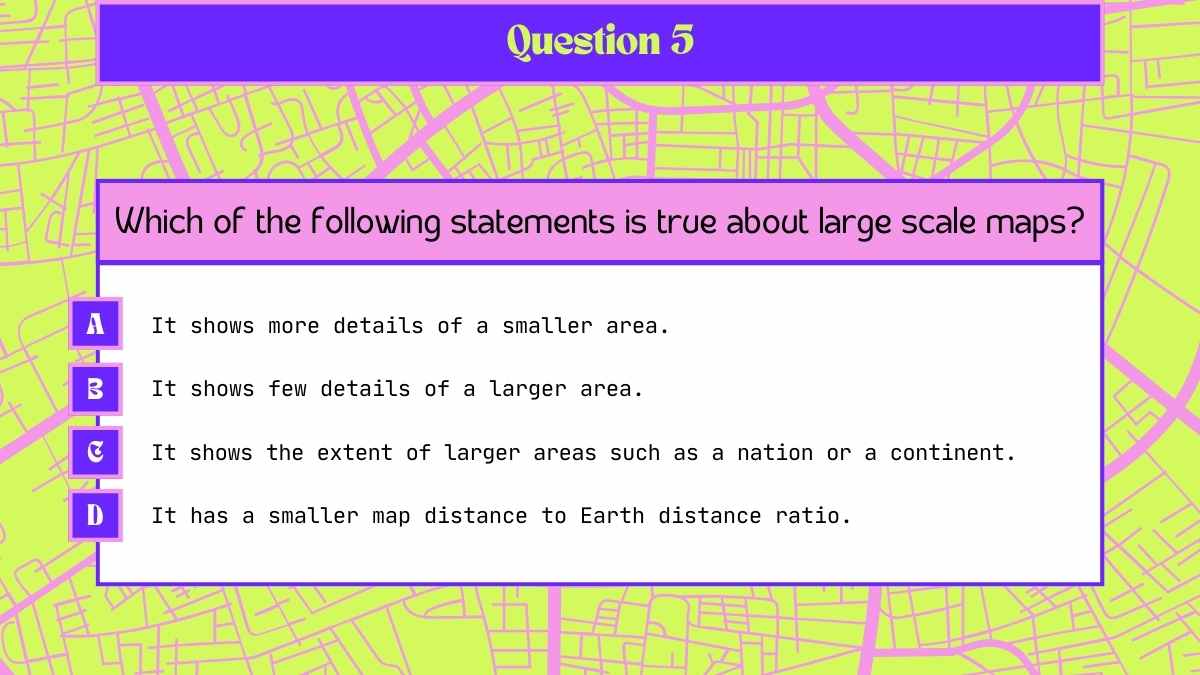 Quiz de Geografia: Introdução aos Mapas Slides - deslizar 9