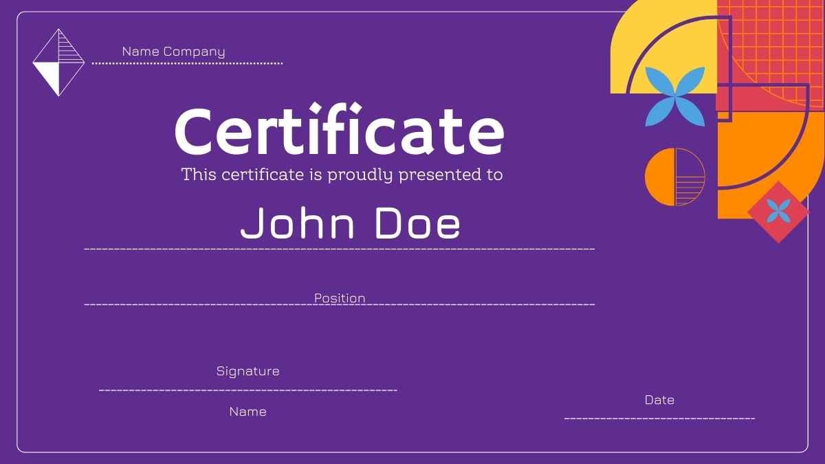 Geometric Certificates for Business Courses - slide 13