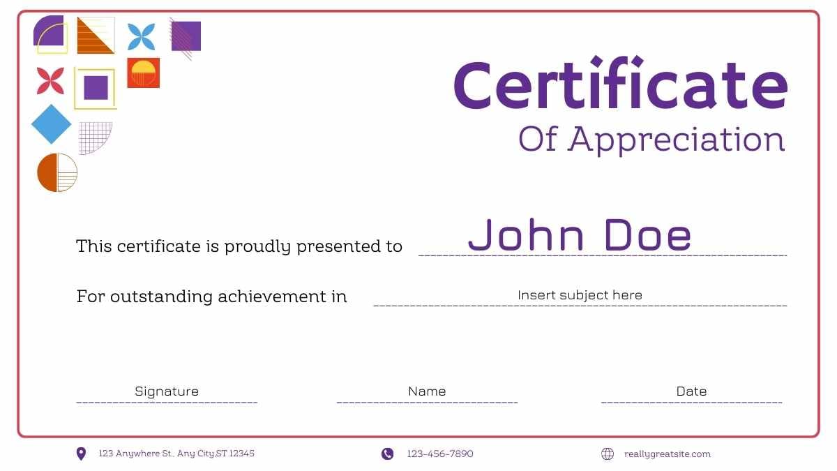 Geometric Certificates for Business Courses - slide 14