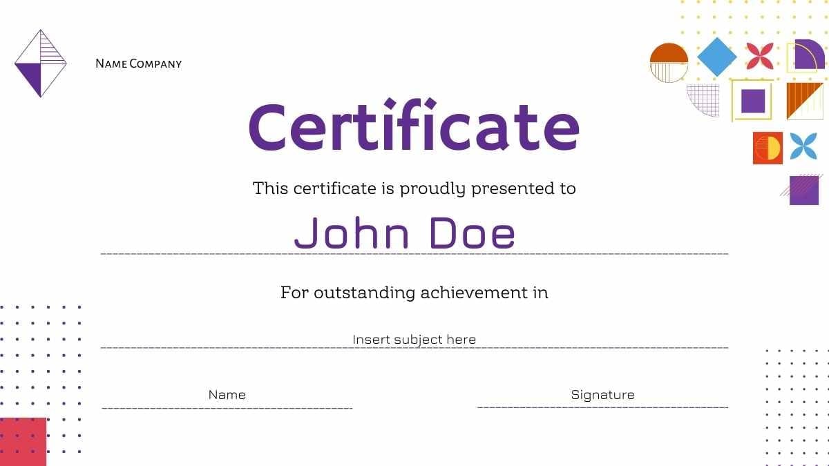 Geometric Certificates for Business Courses - slide 15