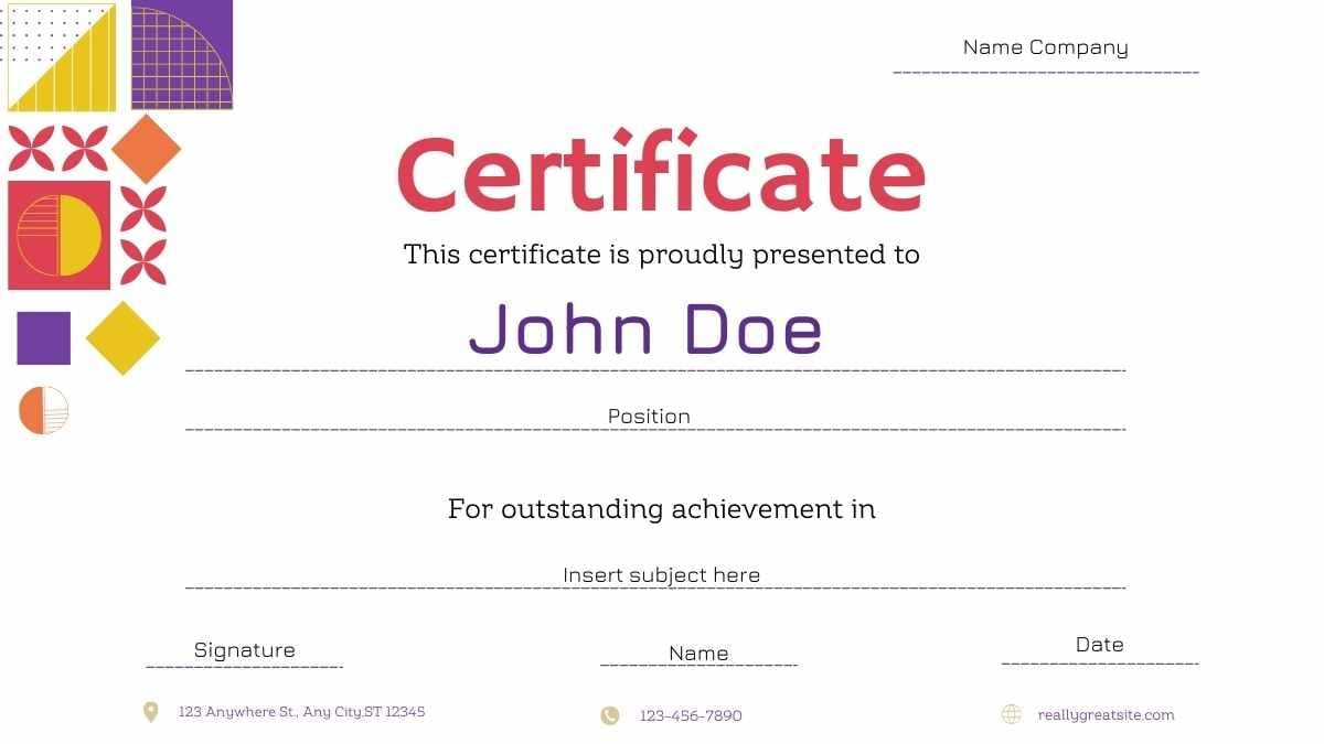 Geometric Certificates for Business Courses - slide 3