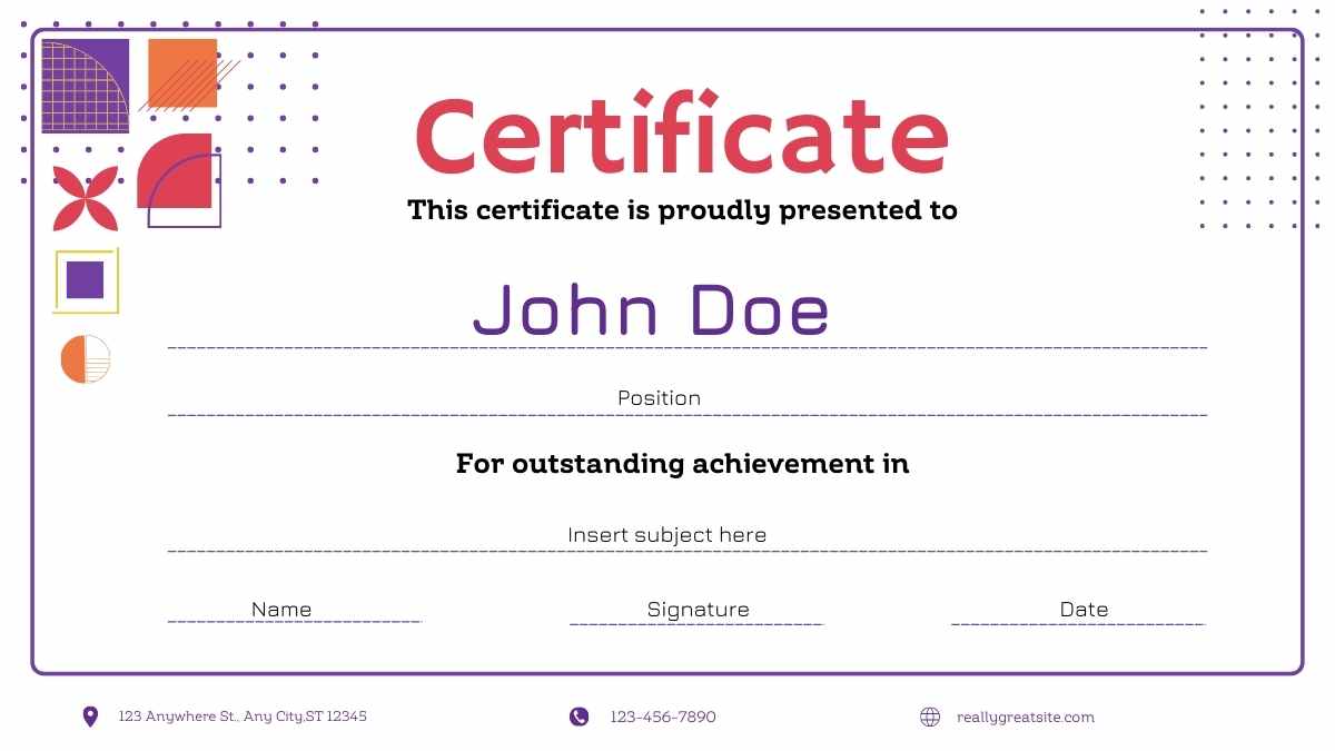 Geometric Certificates for Business Courses - slide 5