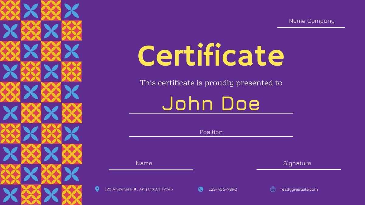 Geometric Certificates for Business Courses - slide 6