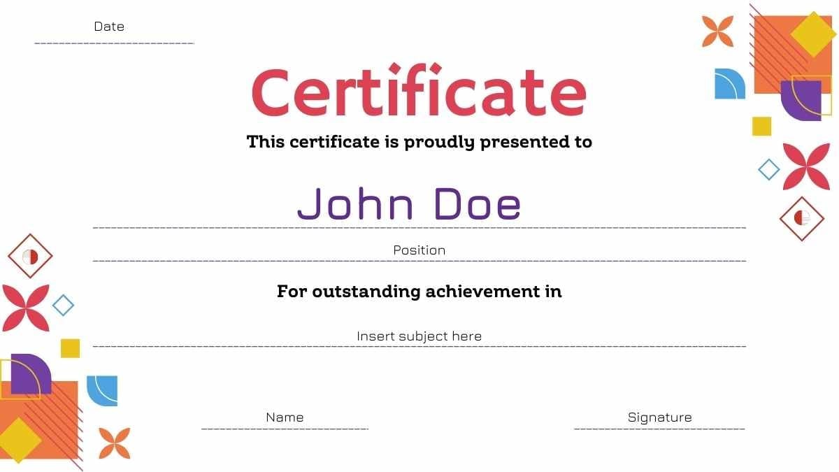 Geometric Certificates for Business Courses - slide 8