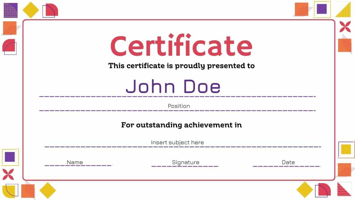 Geometric Certificates for Business Courses - slide 9