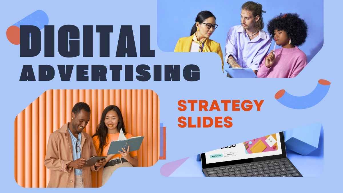 Geometric Digital Advertising Strategy Slides - slide 1