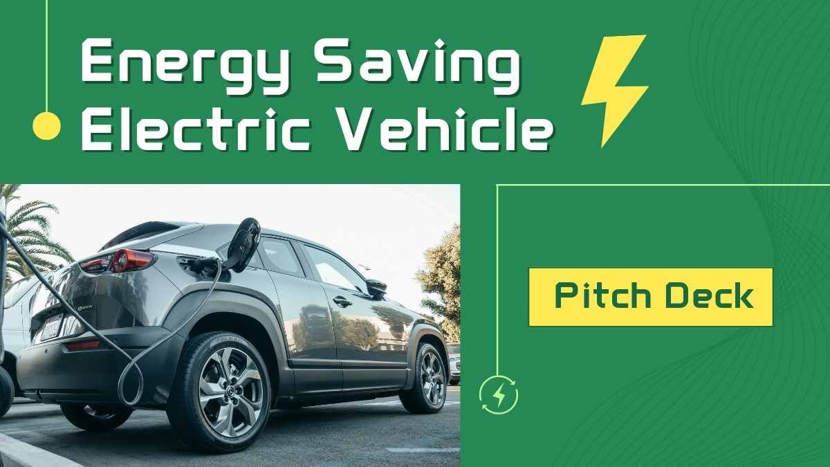 Geometric Energy Saving Electric Vehicle Pitch Deck - diapositiva 1