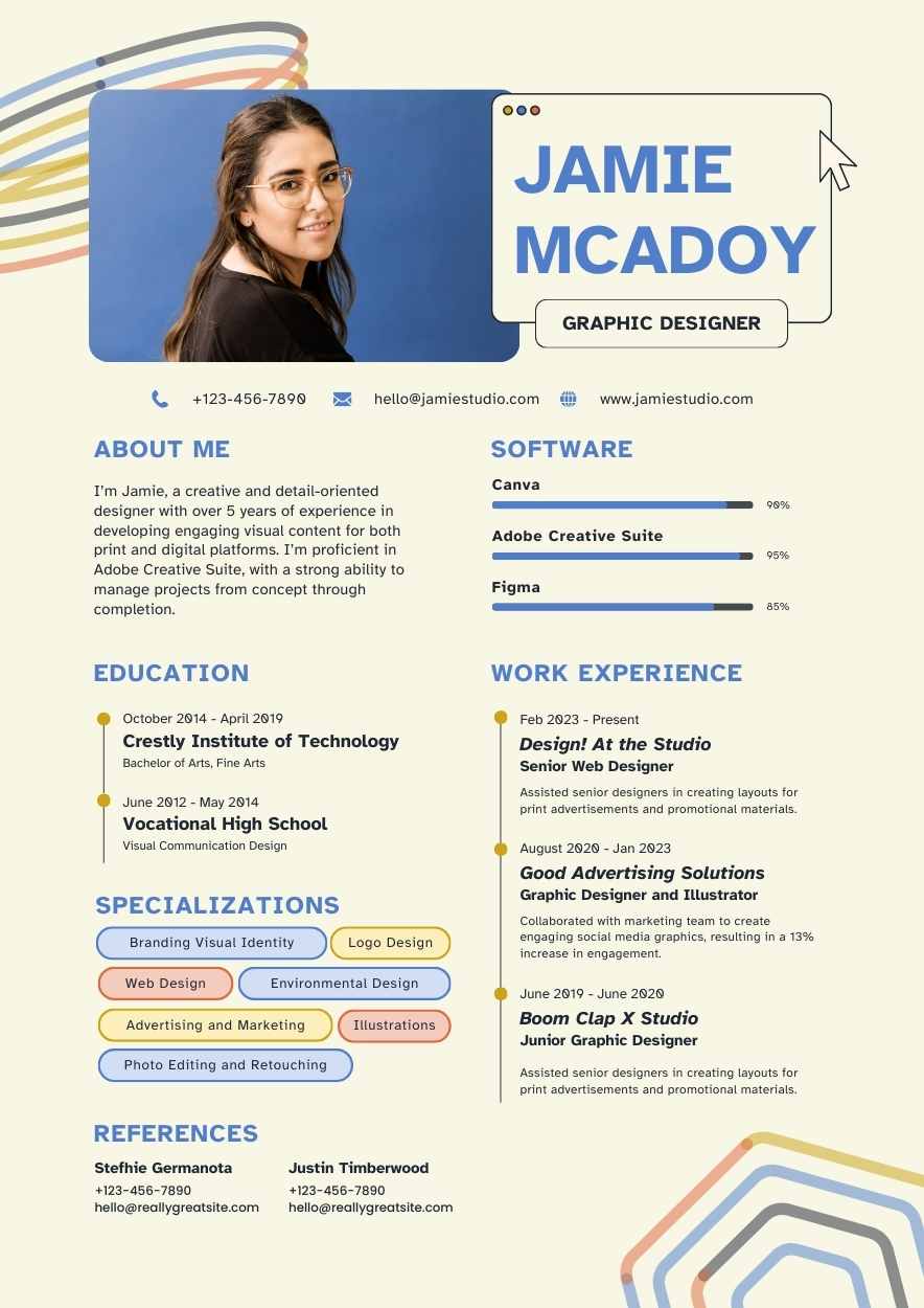 Geometric Graphic Design Resume - slide 2