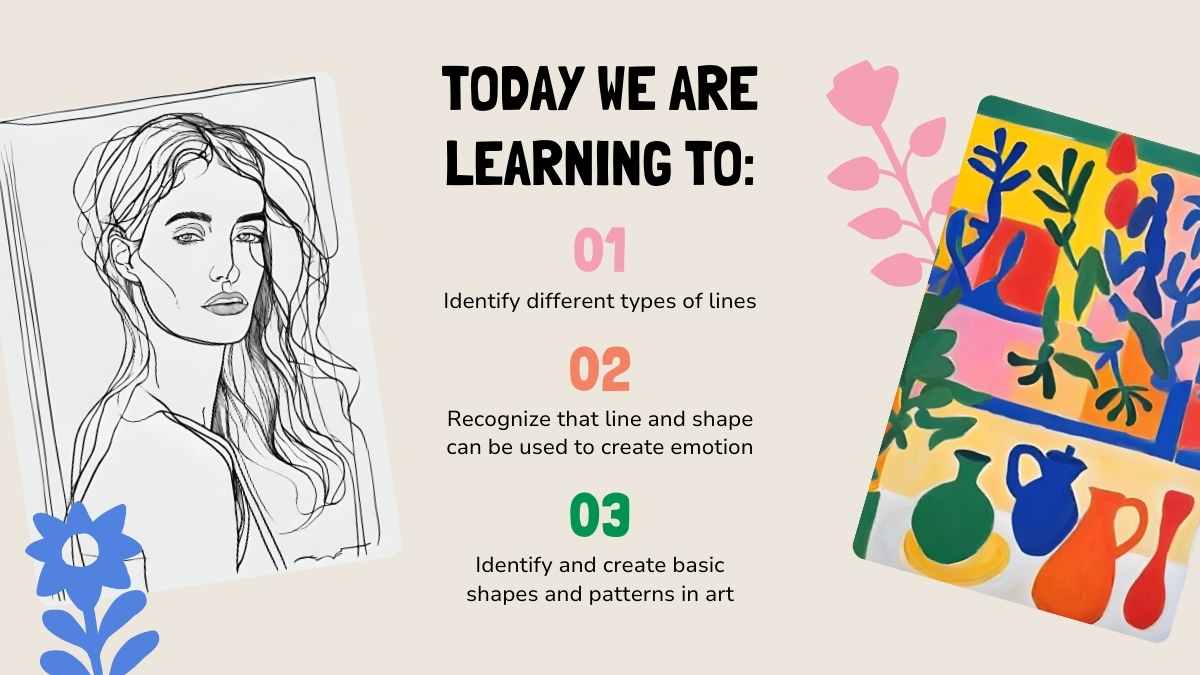 Geometric Introduction to Line, Shape and Pattern Lesson - slide 6