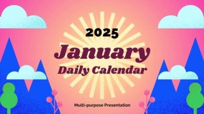 Slide Kalender Harian Januari dengan Sentuhan Geometris Modern