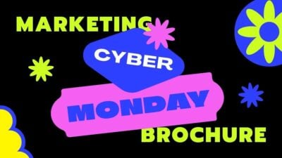 Slide Brosur Geometris Neon untuk Cyber Monday