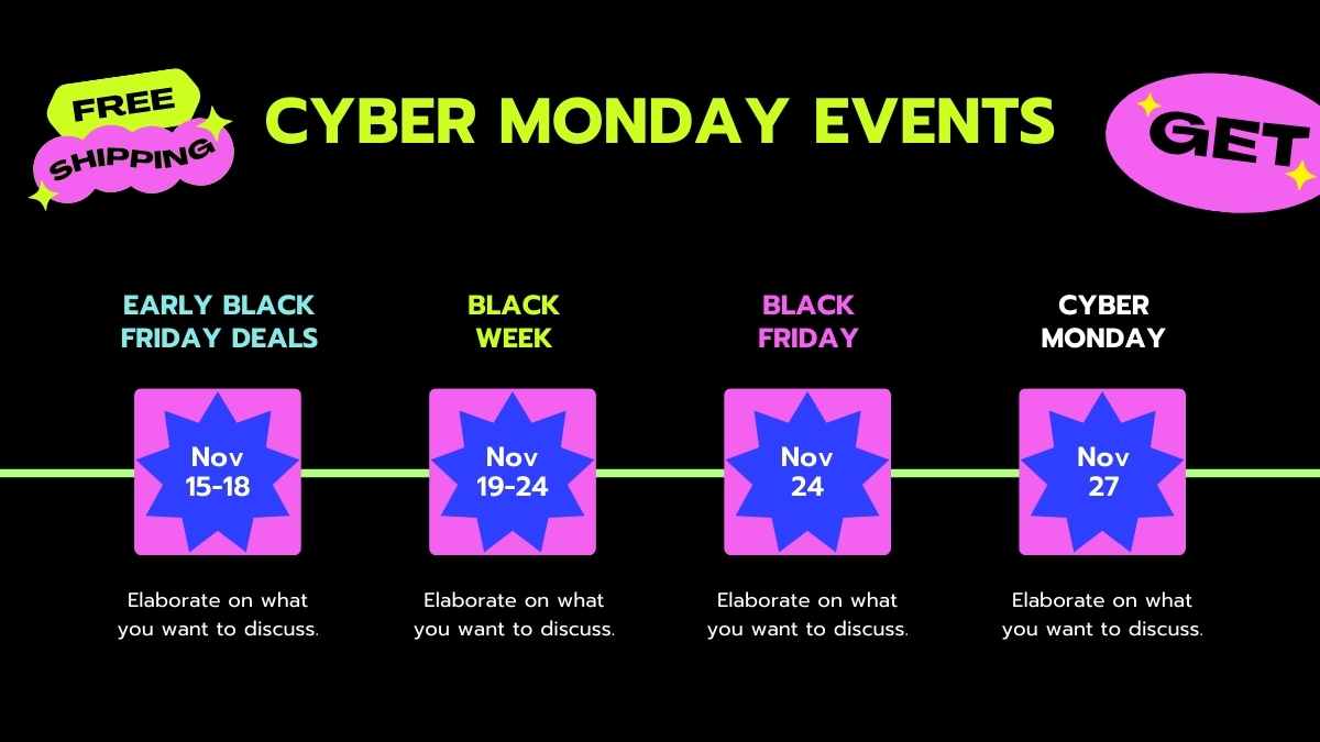 Geometric Neon Cyber Monday Brochure Slides - slide 7