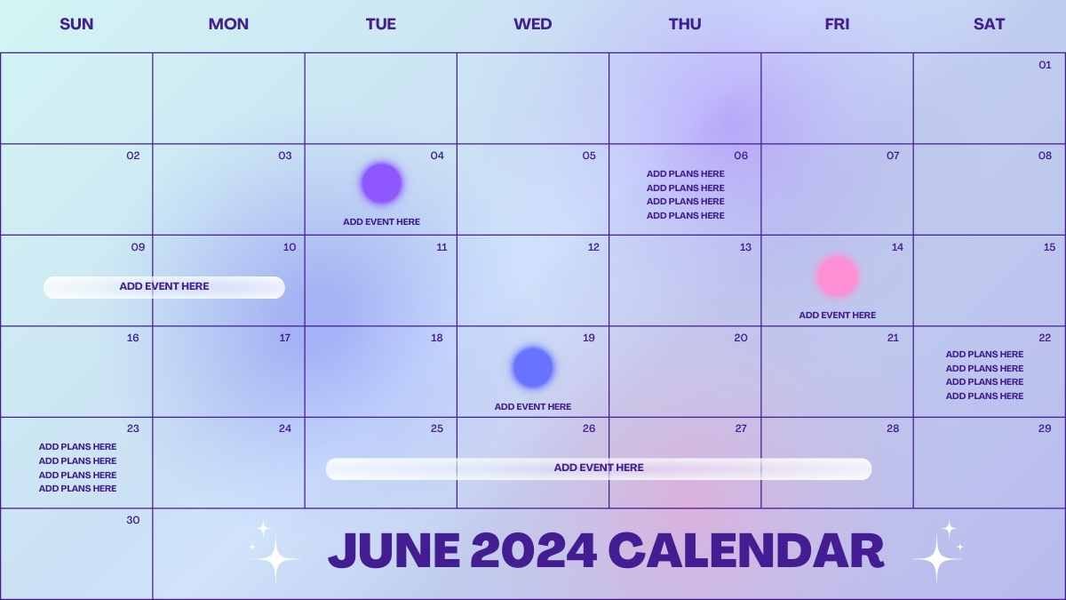 Glass Morphism June Daily Calendar Slides - slide 5