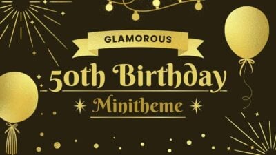 Gold Glamorous 50th Birthday Minitheme Slides