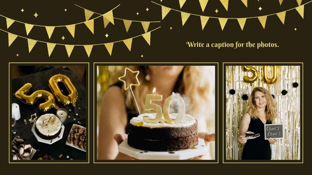 Gold Glamorous 50th Birthday Minitheme Slides - slide 14