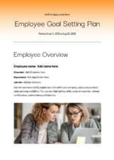 Gradient Employee Goal Setting Plan 1