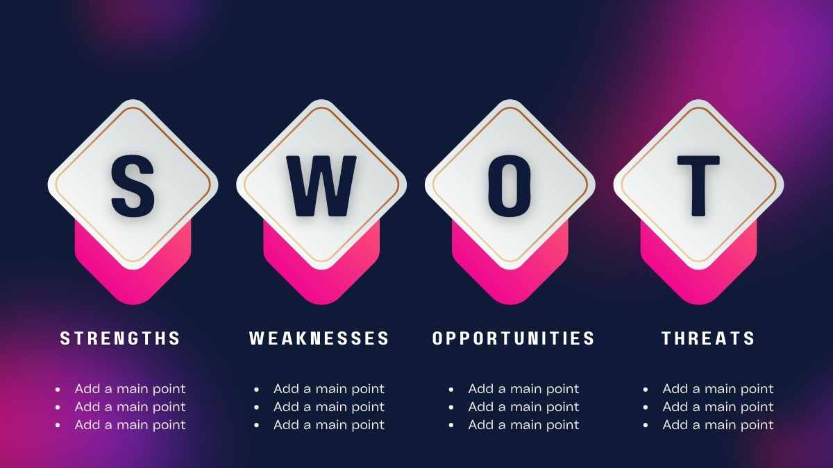 Infografis SWOT Horizontal dengan Gradasi Warna - slide 2