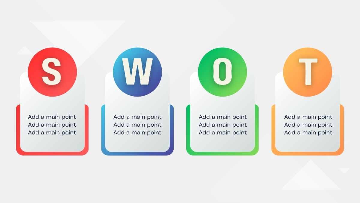 Infografis SWOT Horizontal dengan Gradasi Warna - slide 6