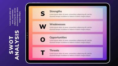 Slides Carnival Google Slides and PowerPoint Template Gradient SWOT Analysis in iPad 1