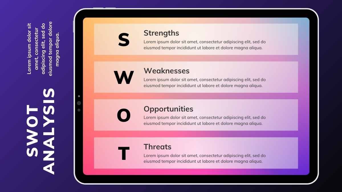 Gradient SWOT Analysis in iPad - diapositiva 1