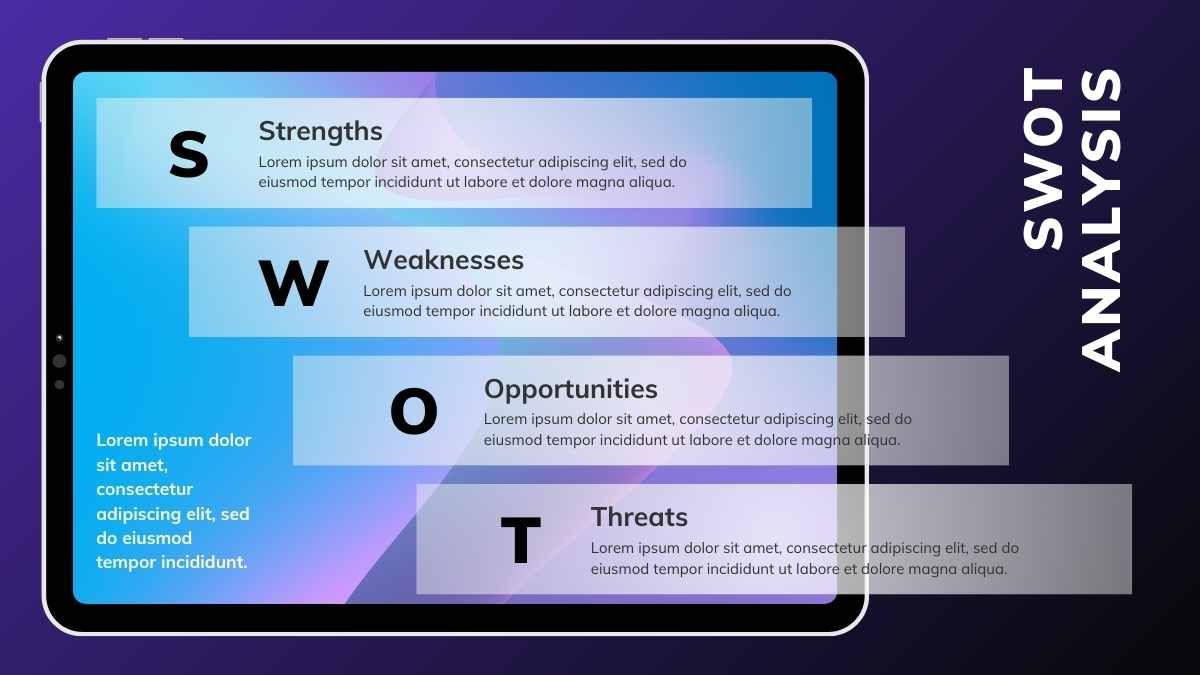 Gradient SWOT Analysis in iPad - diapositiva 3