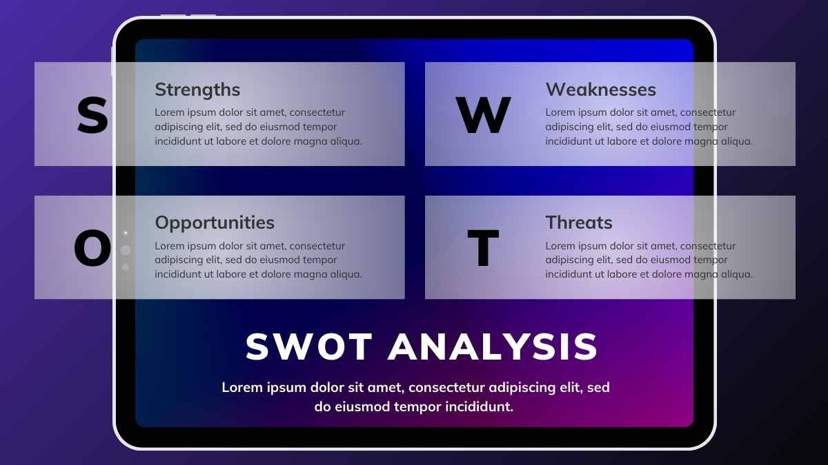 Gradient SWOT Analysis in iPad - diapositiva 2