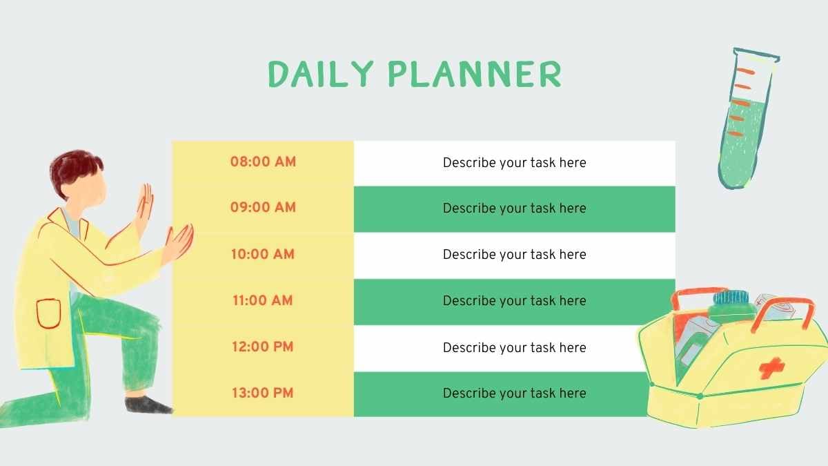 Plantillas Interactivas de Agenda Médica Ilustrada - diapositiva 12