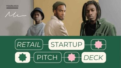 Apresentação de Pitch Deck para Startup de Varejo em Verde e Bege