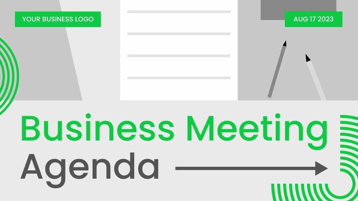 Minimal Business Meeting Agenda Slides - slide 1