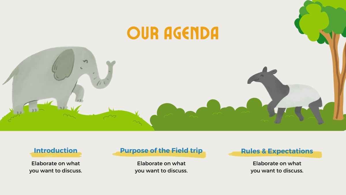 Cute Illustrated Zoo Field Trip Slides - slide 3