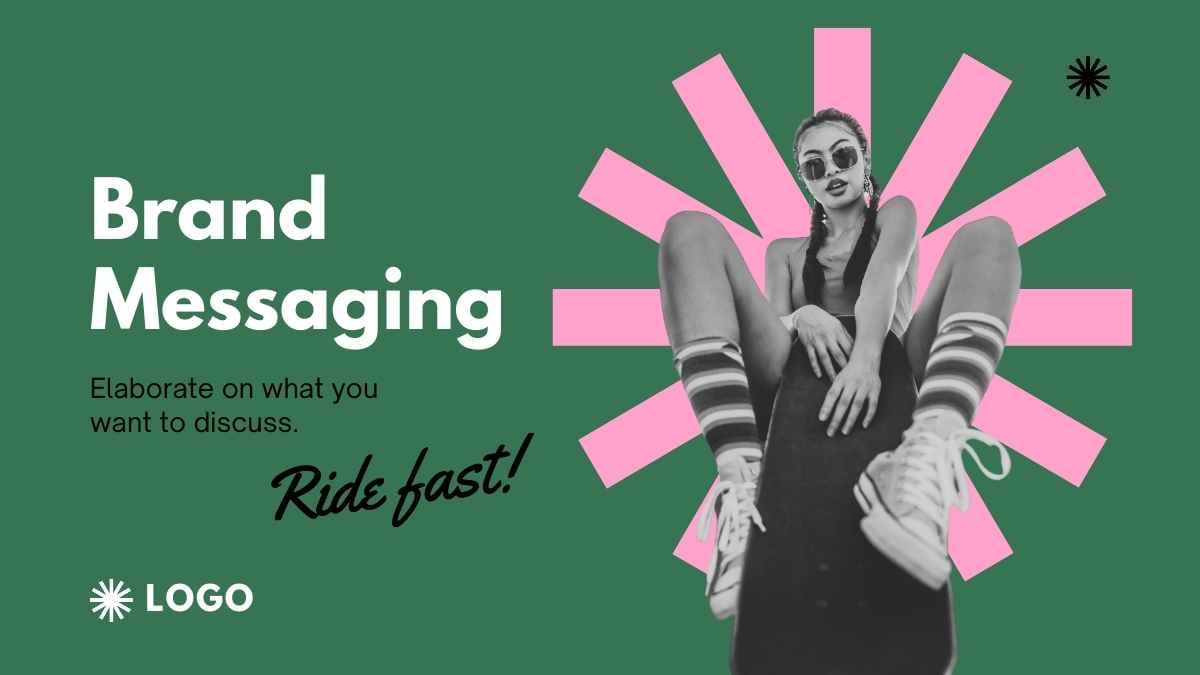 Slides do Kit de Branding com Gradiente Rosa e Verde - deslizar 4