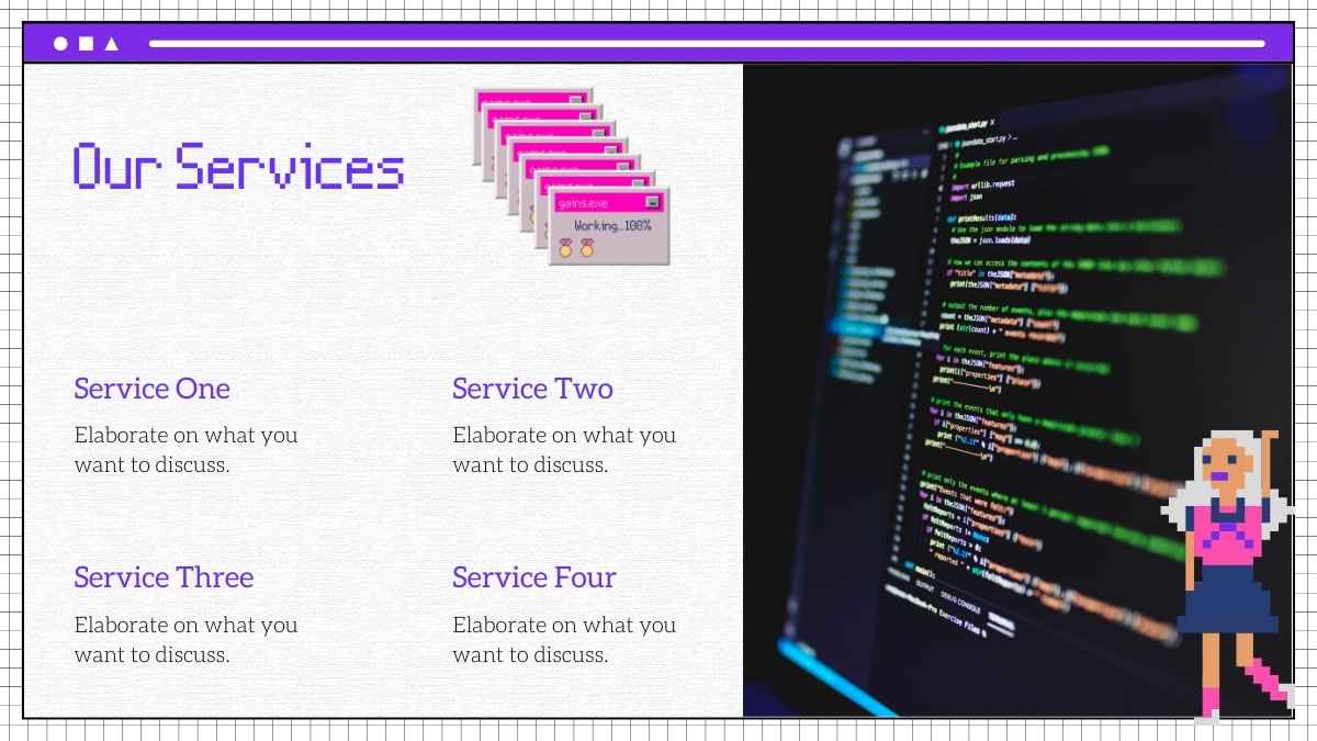 グリーンとパープルのレトロなインターネット風マーケティングプランスライド✨ - slide 15