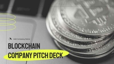 Cinza e Amarelo Neon Moderno Minimalista Pitch Deck para Empresa de Blockchain