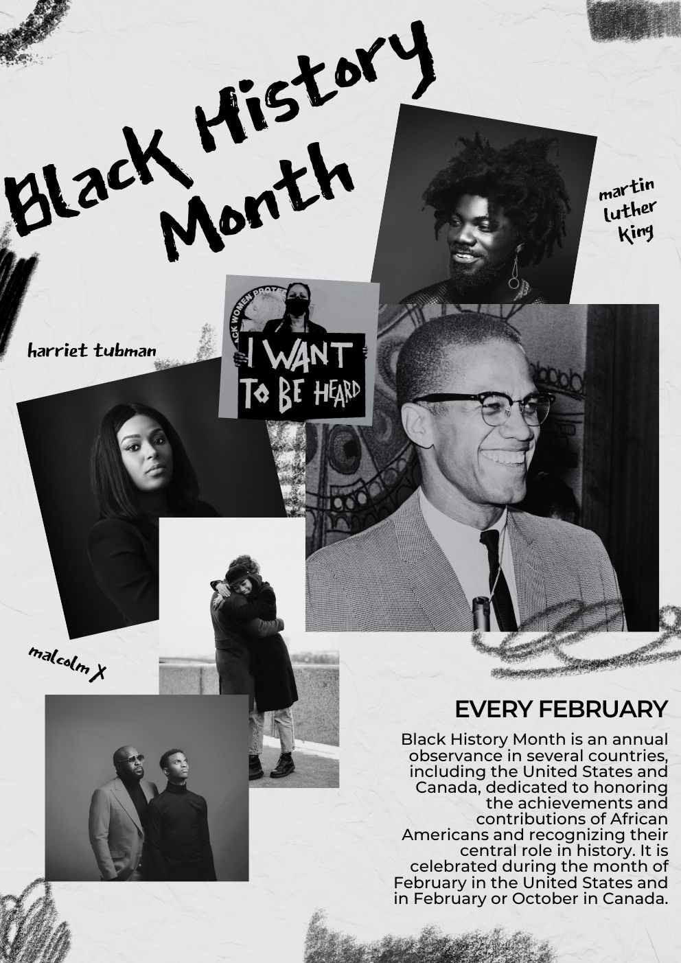 Grunge Black History Month Poster - slide 1