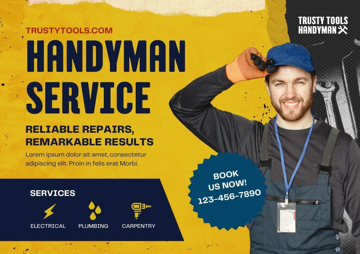 Grunge Handyman Advertising Flyer - diapositiva 1