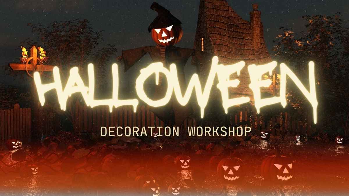 Taller de Decoración Retro Grunge para Halloween Plantillas - diapositiva 1