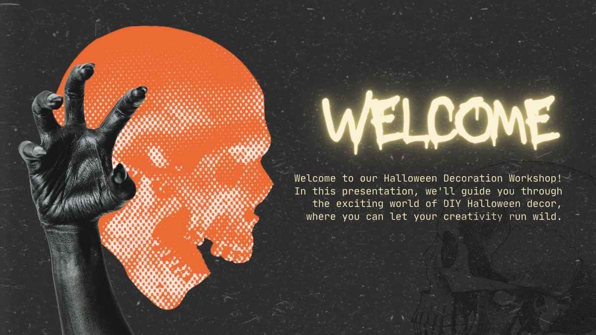 Grunge Retro Halloween Decoration Workshop Slides - slide 5