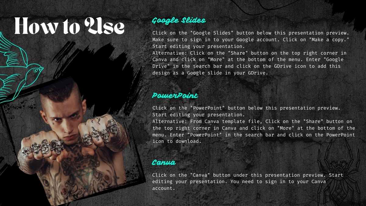 Grunge Tattoo Artist Slides - slide 2