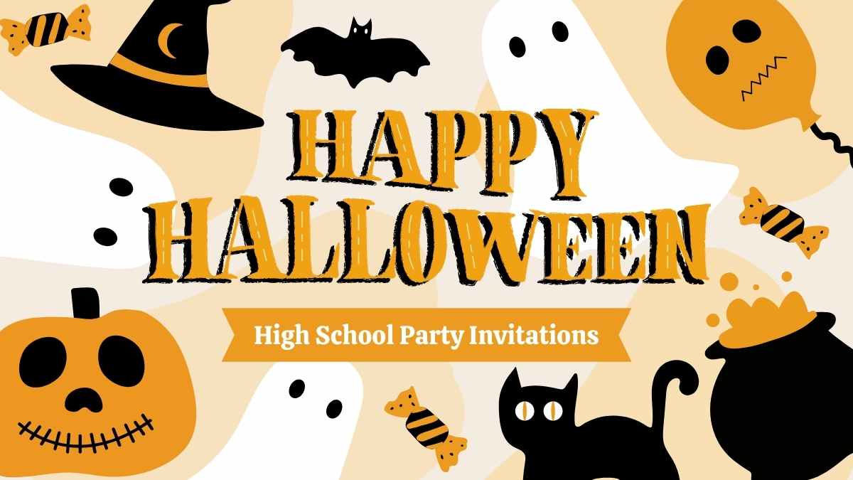 Halloween High School Party Invitations - slide 1