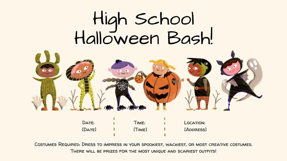 Halloween High School Party Invitations - slide 10