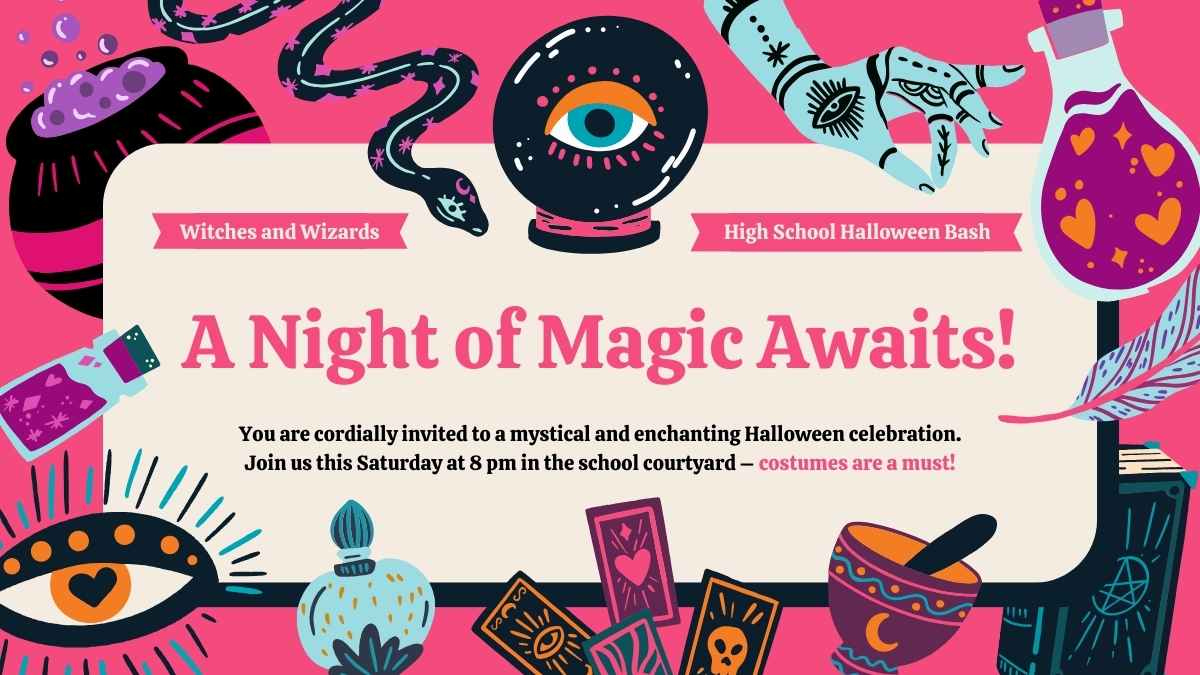 Halloween High School Party Invitations - slide 11