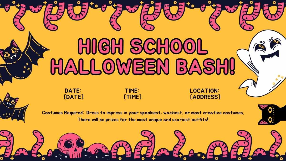 Halloween High School Party Invitations - slide 12