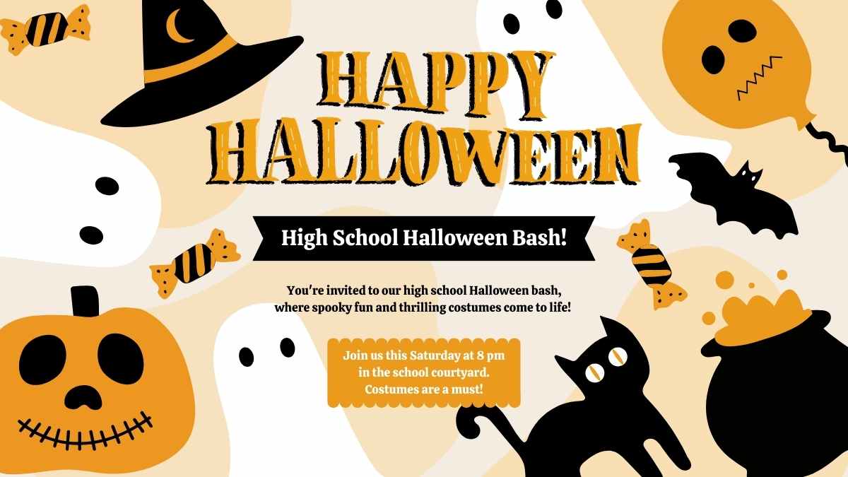 Halloween High School Party Invitations - slide 2