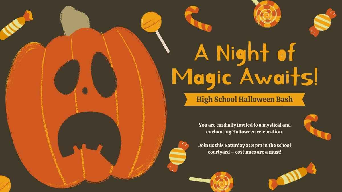 Halloween High School Party Invitations - slide 5