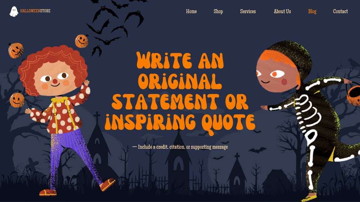 Design de Slides para Website de Loja Online de Halloween - deslizar 12