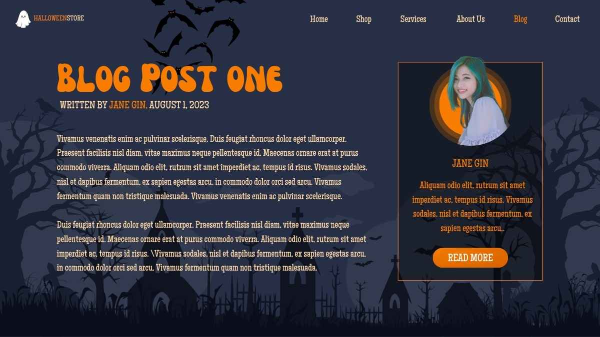 Design de Slides para Website de Loja Online de Halloween - deslizar 13