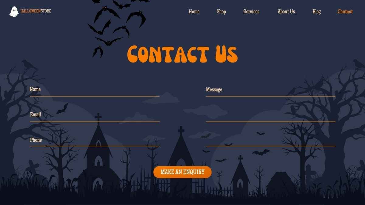 Design de Slides para Website de Loja Online de Halloween - deslizar 14